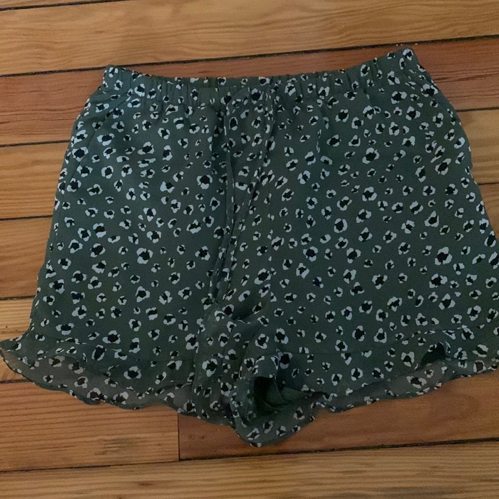 NWOT JACK by BB DAKOTA shorts - green with black and white leopard spots